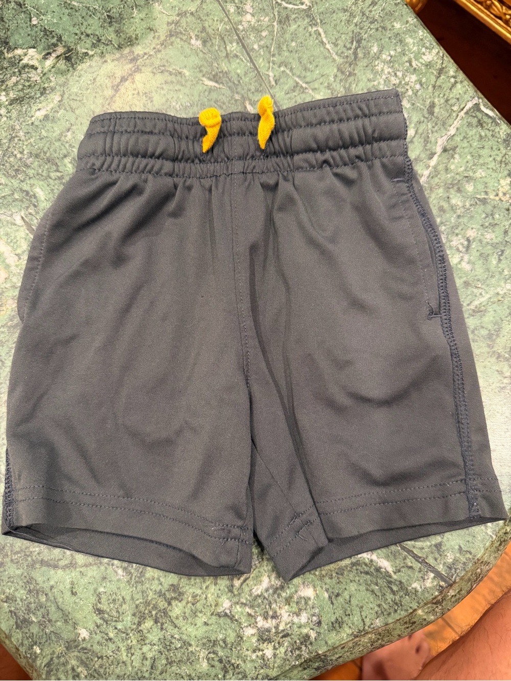 Cat & Jack Charcoal Athletic Shorts with Yellow Drawstring
